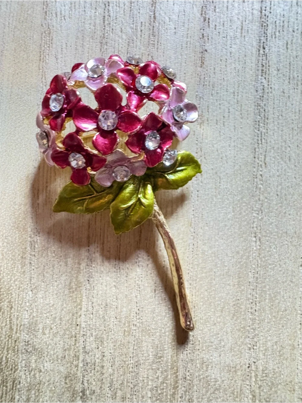 Pink Floral Crystal Bouquet Brooch - Women Jewelry